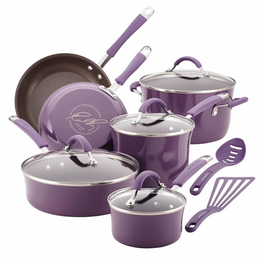 Rachael Ray Cucina 12-Piece Lavender Cookware Set with Lids by Rachael Ray