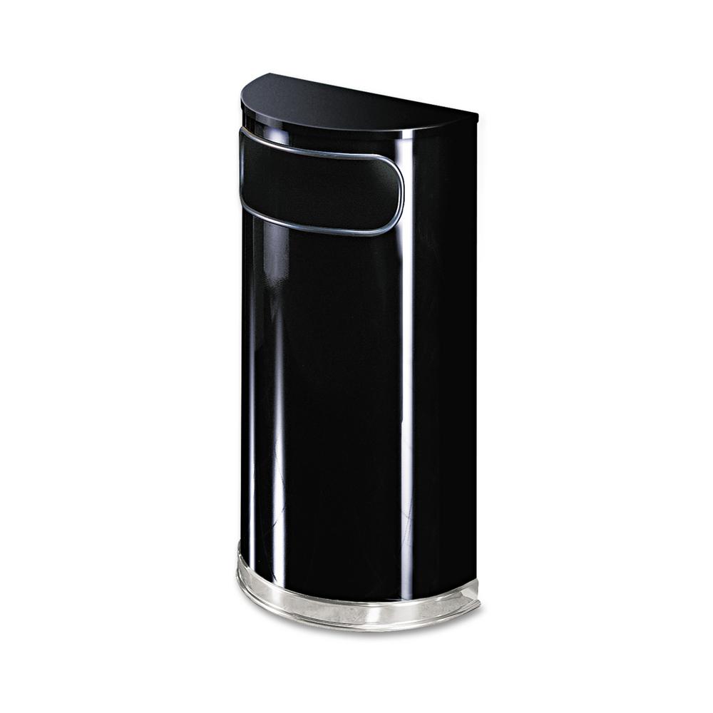 Rubbermaid Commercial S 9 Gal Black Chrome Half Round Open Side Fire Safe Trash Can Rcpso820bpl The Home Depot - Rubbermaid Half Round Trash Can Rubbermaid Commercial S 9 Gal Black Chrome Half Round Open Side Fire Safe Trash Can Rcpso820bpl The Home Depot - Rubbermaid Half Round Trash Can