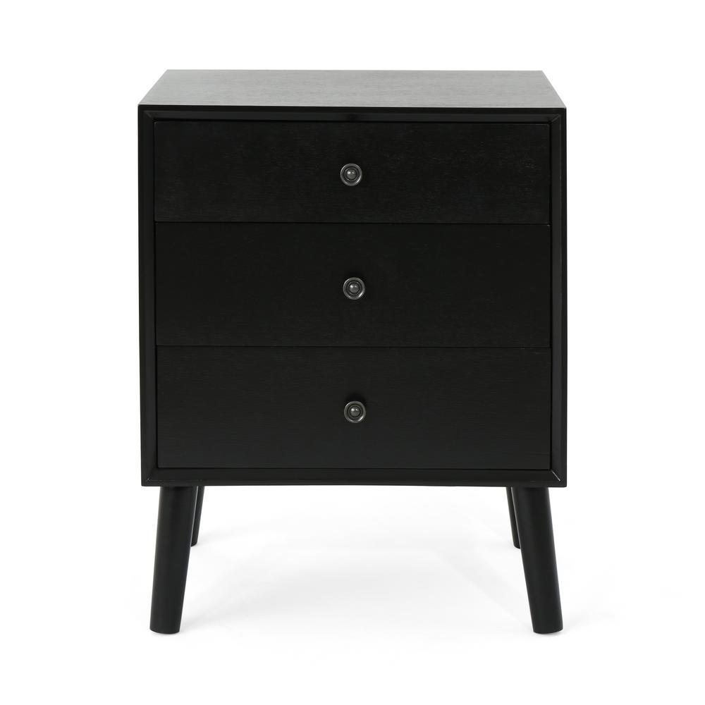 Noble House Espen 2Drawer Mirrored Chest with Silver Faux Wood Frame