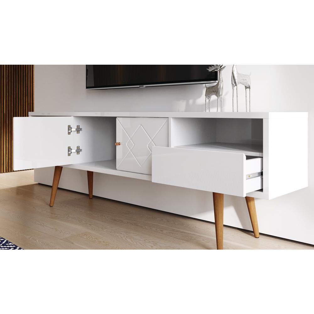 Manhattan Comfort Trinity 70 86 In White Gloss Mid Century Modern