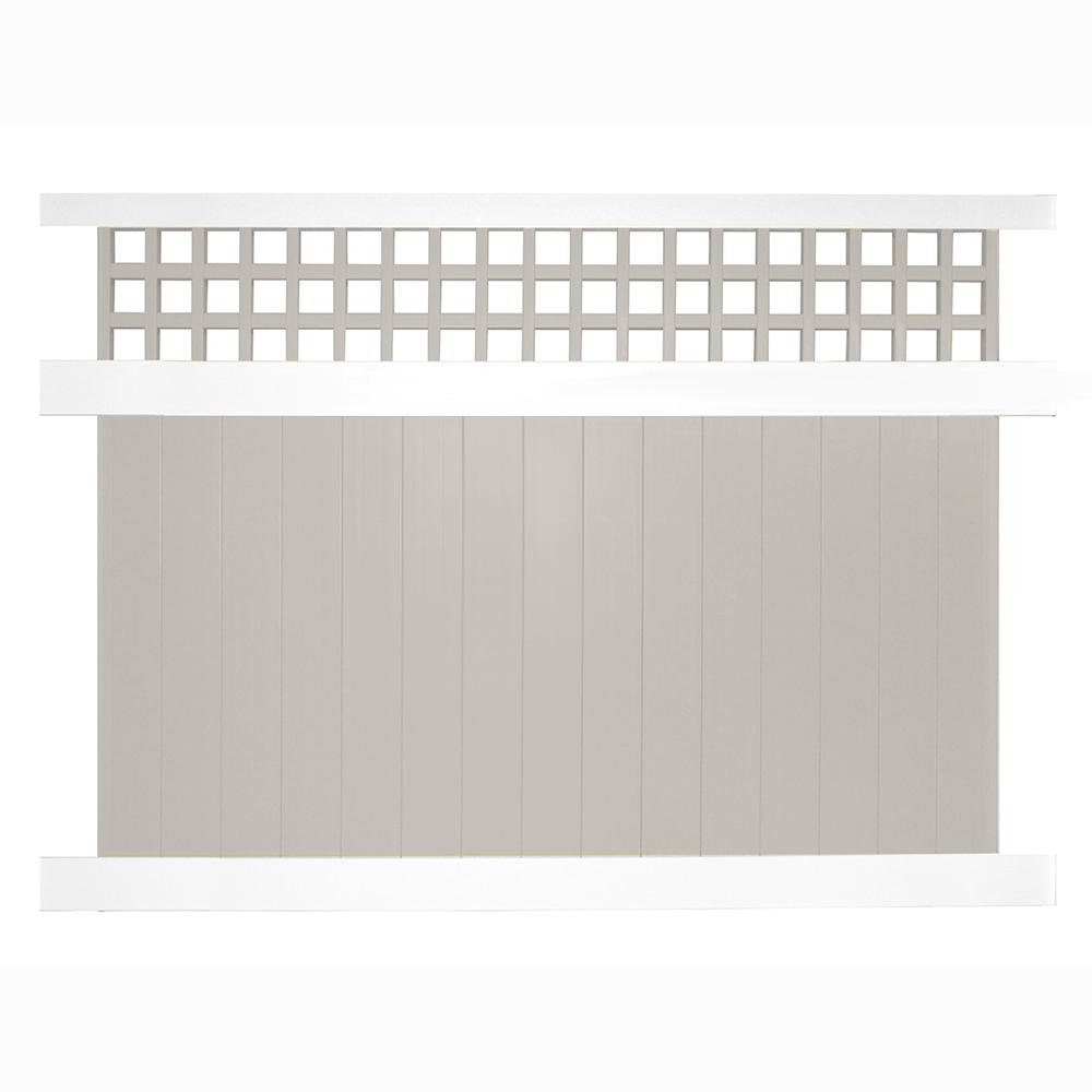 Pro-Series 6 Ft. H X 8 Ft. W White Vinyl Woodbridge Closed Picket Top ...