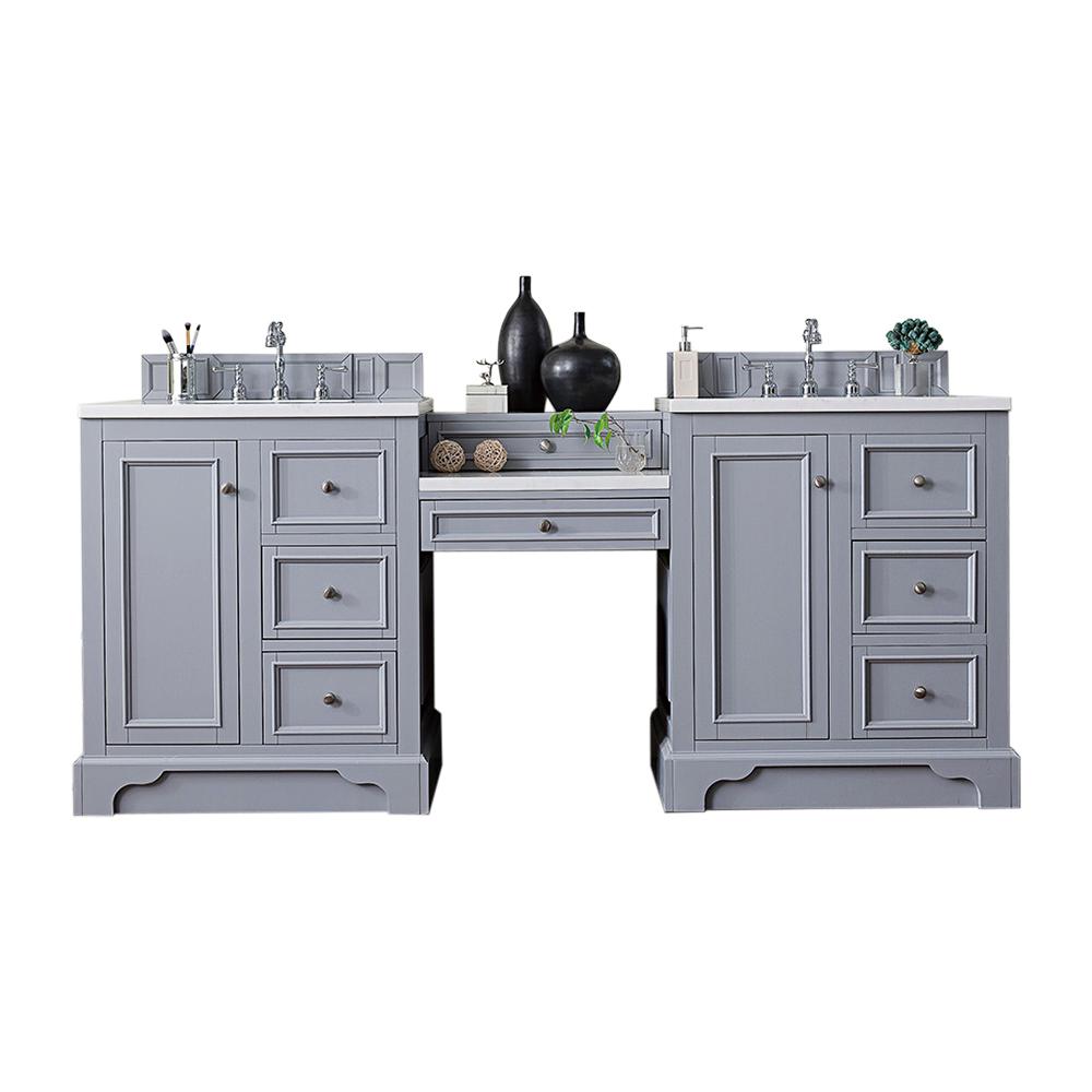 Above 73 In Single Sink Bathroom Vanities Bath The Home Depot W Double Vanity In Silver Gray With Soild Surface Top