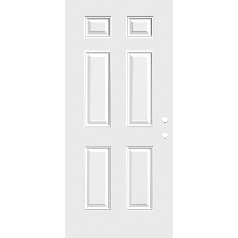 Masonite 30 In. X 80 In. Premium 6-Panel Primed Steel Front Door Slab ...