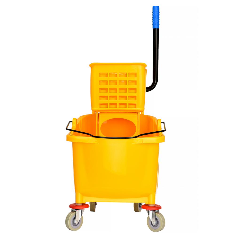 33Qt Metro Commercial Mop Bucket with Side Press Wringer Yellow