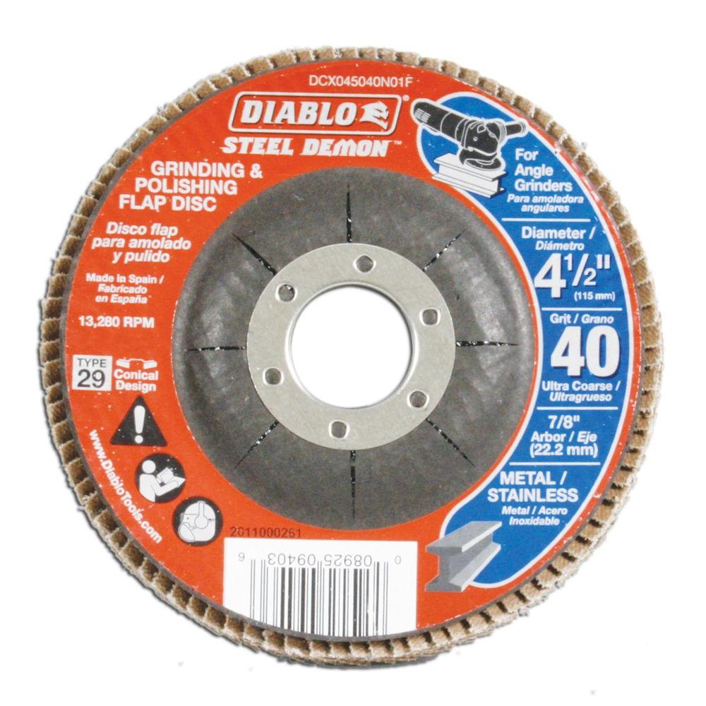Diablo 41/2 in. 40Grit Steel Demon Grinding and Polishing Flap Disc