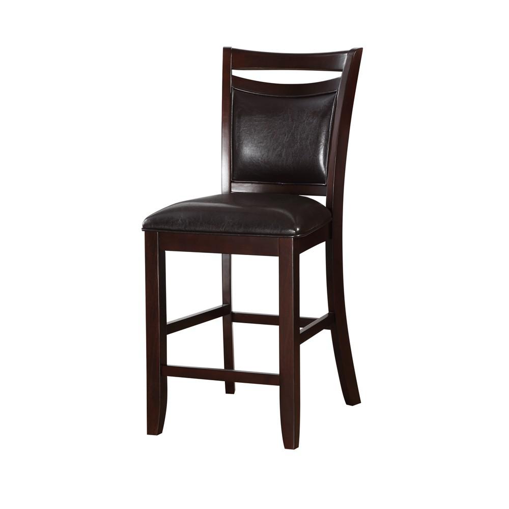 Benjara Classic 24 In Brown And Black Wooden Armless High Chair