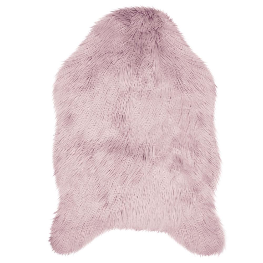 Jean Pierre FauxFur 4 ft. x 2 ft. 4 in. Area Rug, Dusty lilac