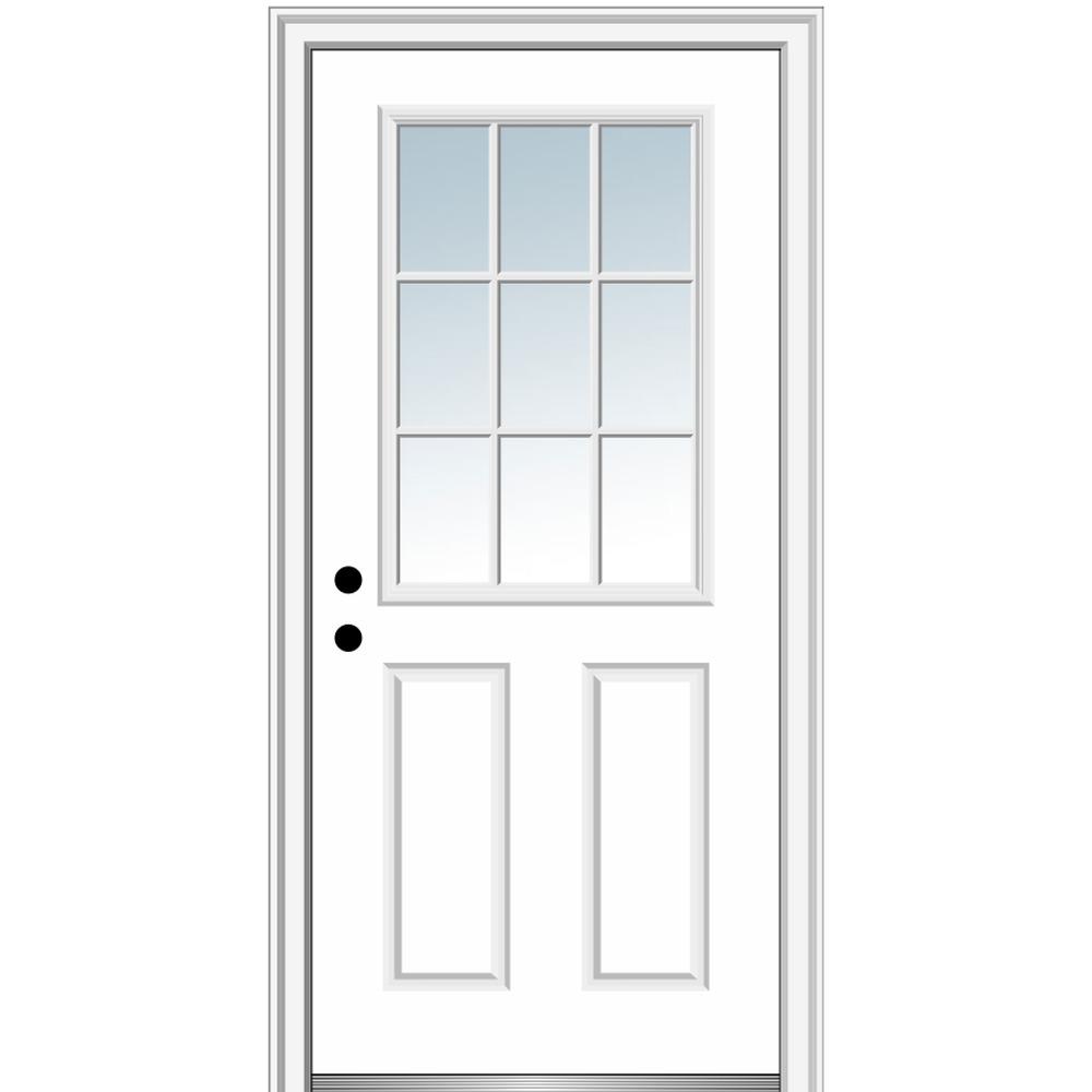 MMI Door 32 In. X 80 In. Right-Hand Inswing 9-Lite Clear Classic ...