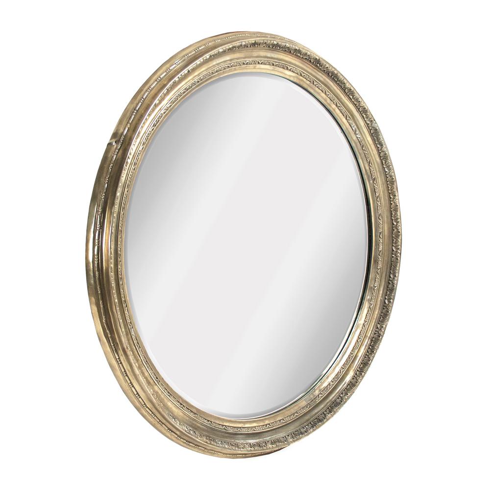 Zentique Mael Round Ornate Detailed Antique Gold Mirror