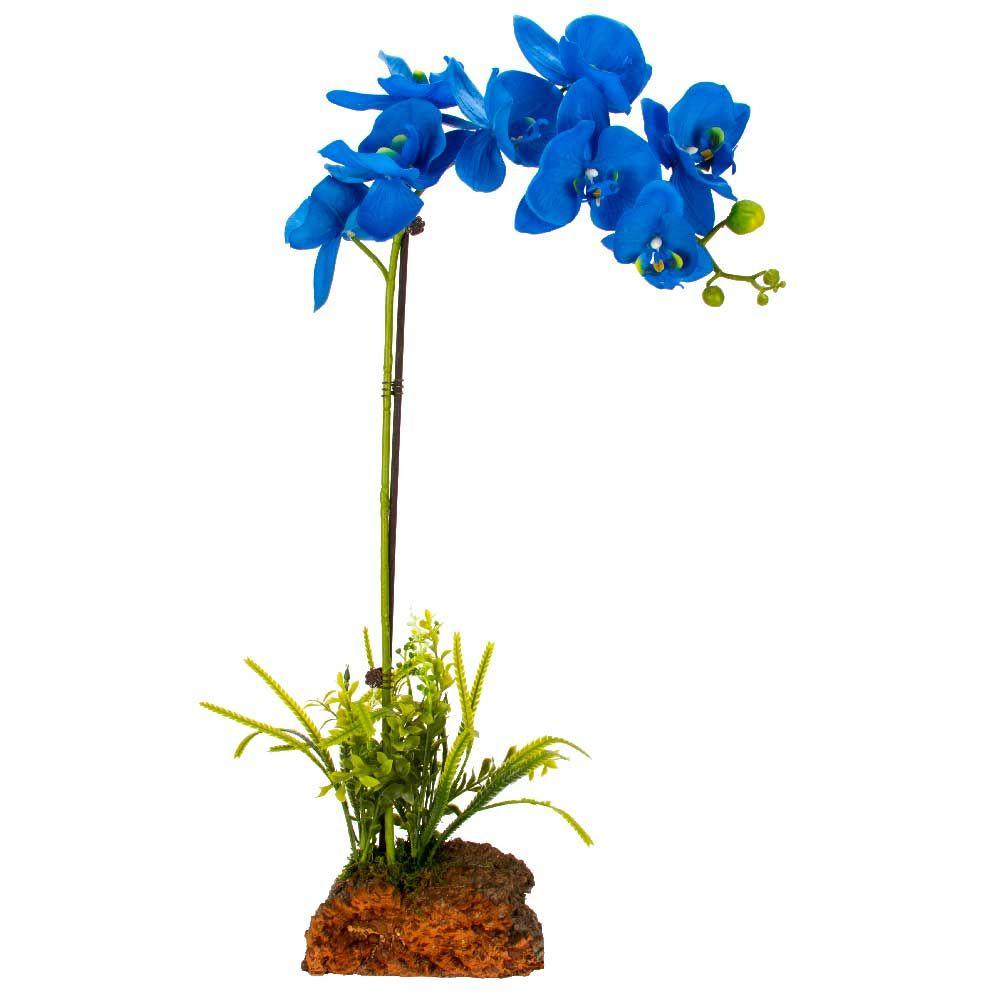 Artificial Blue Orchid Plant Faux Realistic 28 in. Tall 