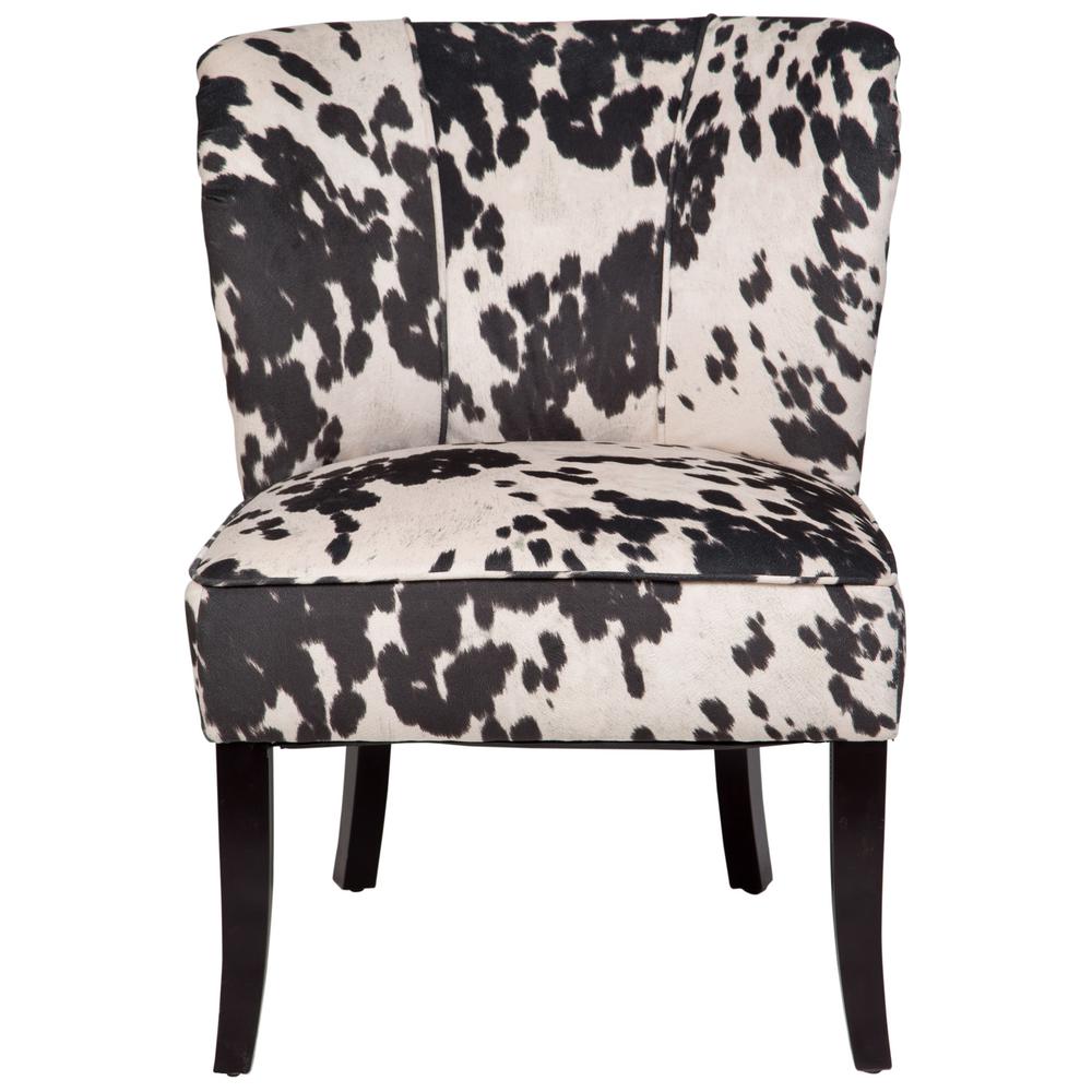 Mimi Black And White Cow Print Tulip Back Accent Chair 01 33c 03