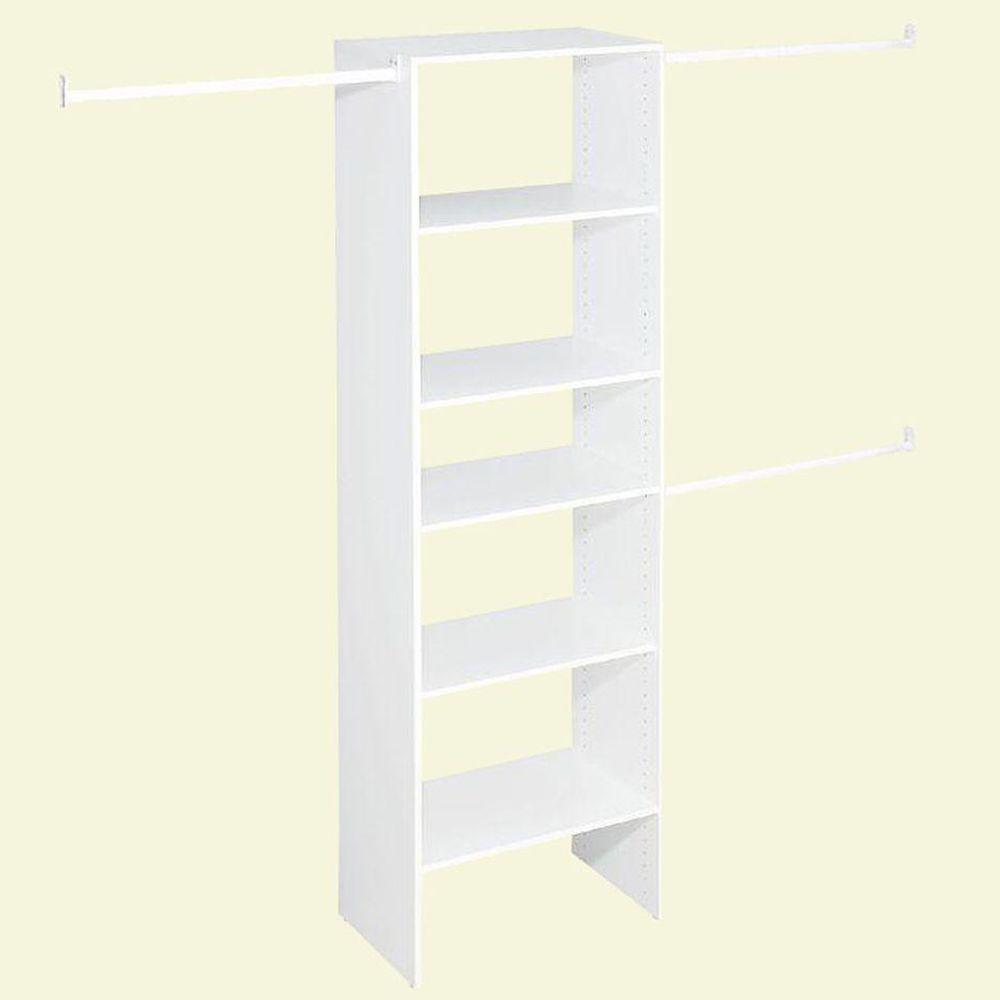 Laminate Closet Organizers Storage Organization The Home Depot Selectives 14 5 In D X 25 W 82 H White