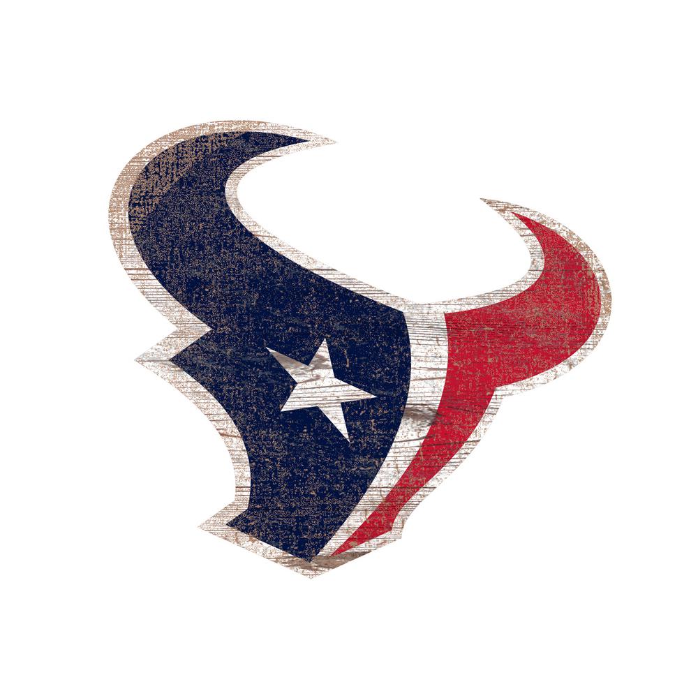 Nfl Indoor Houston Texans Distressed Logo Cutout Wood Sign