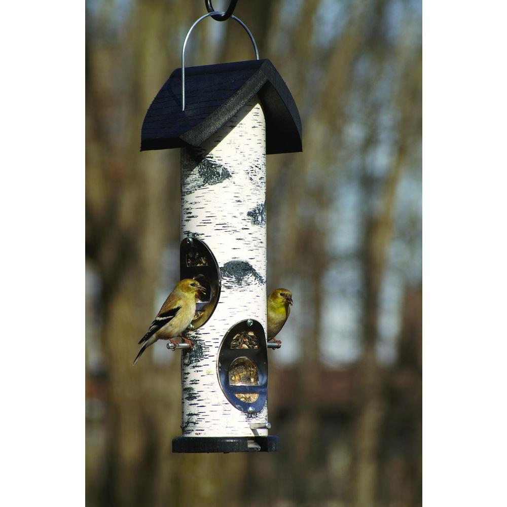 Woodlink Heavy Duty Birch Log Mixed Seed Tube Bird Feeder Log2m