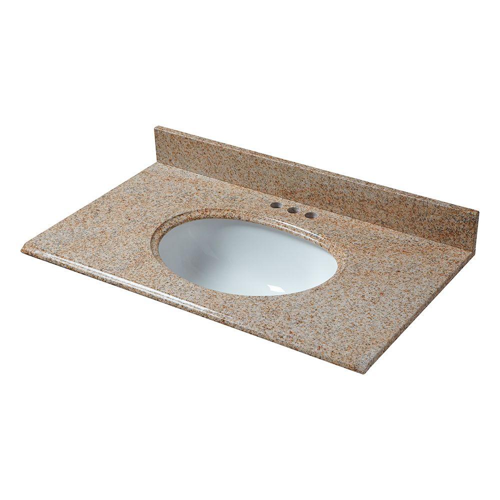 Granite Vanity Tops Bathroom Vanities The Home Depot 25 In X 22 Granite Vanity Top