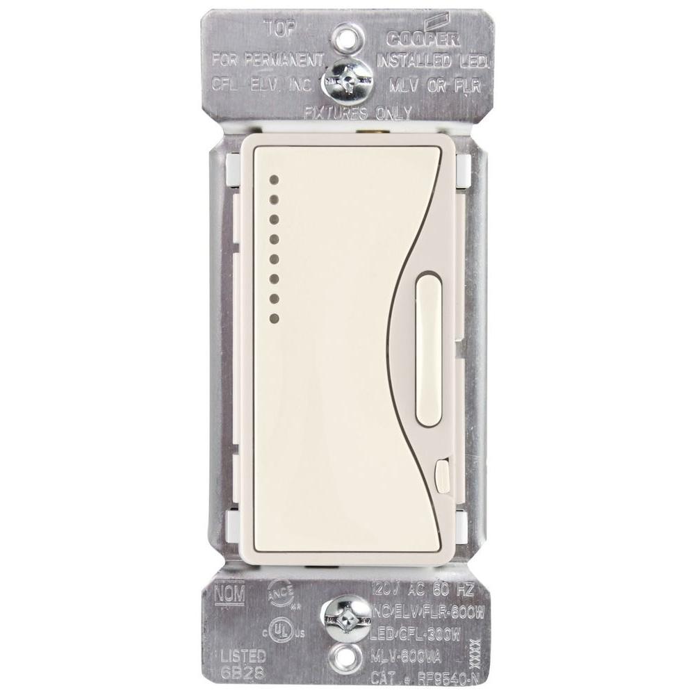Eaton Aspire Single-Pole Multi-Location Master Dimmer Light Switch, Desert Sand
