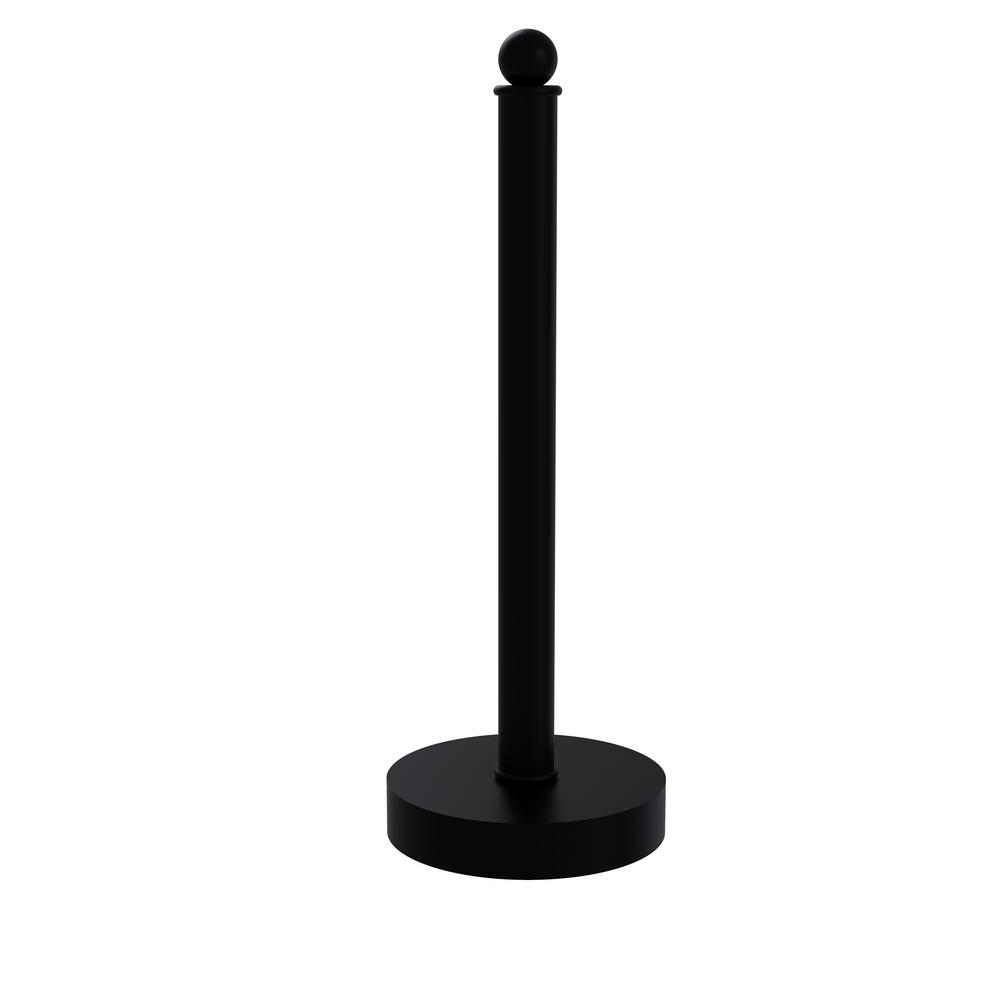 Allied Brass Contemporary Counter Top Kitchen Paper Towel Holder in Matte Black1051BKM The