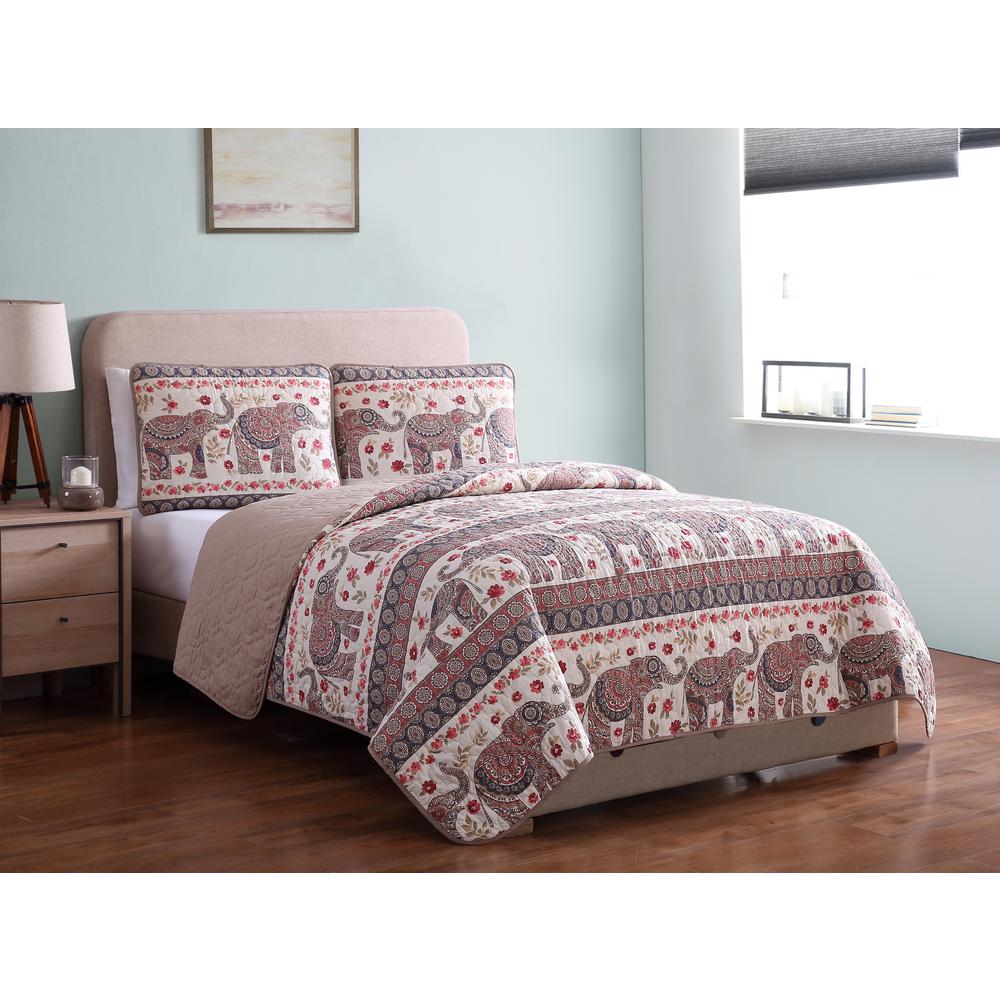 Morgan Home Mhf Home Elephant Twin Print Quilt Set M591044 The