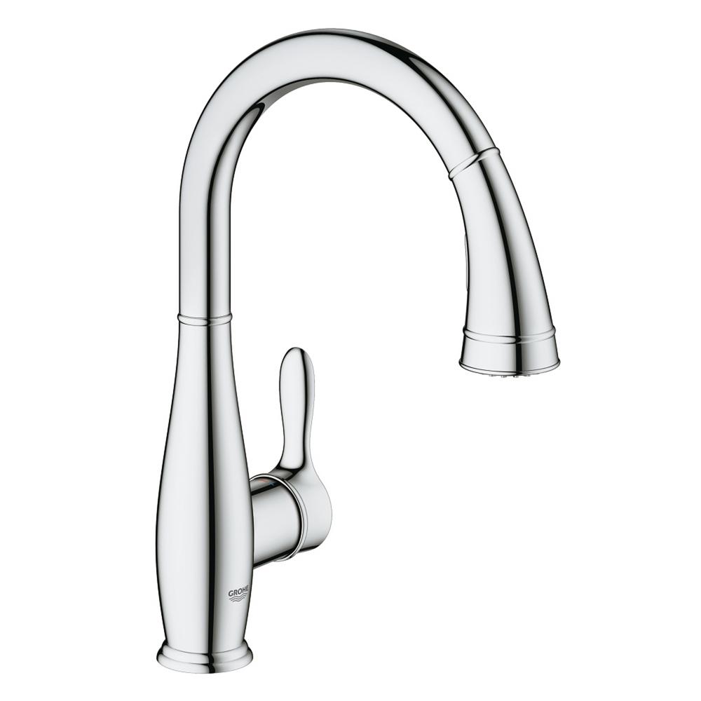 Grohe Parkfield Single Handle Pull Down Sprayer Kitchen Faucet In