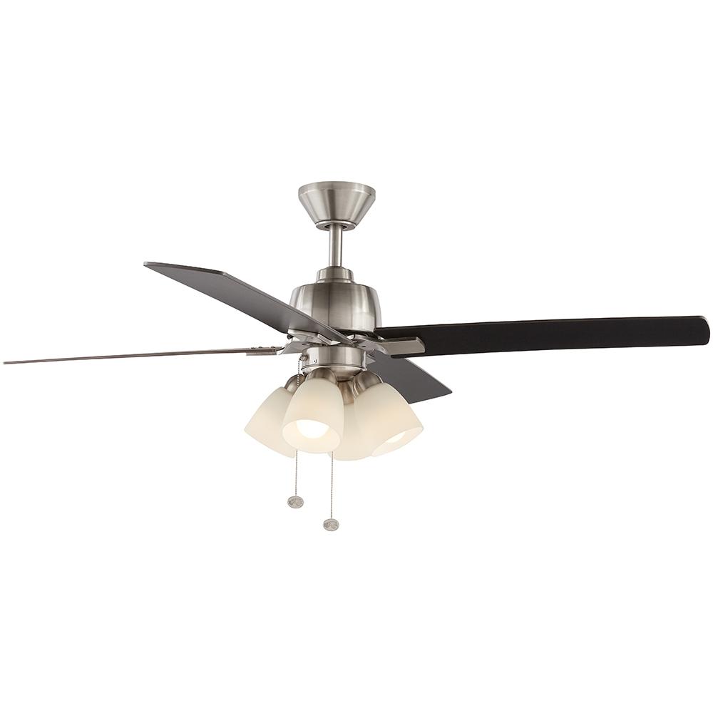 Malone 54 In Led Brushed Nickel Ceiling Fan With Light Kit