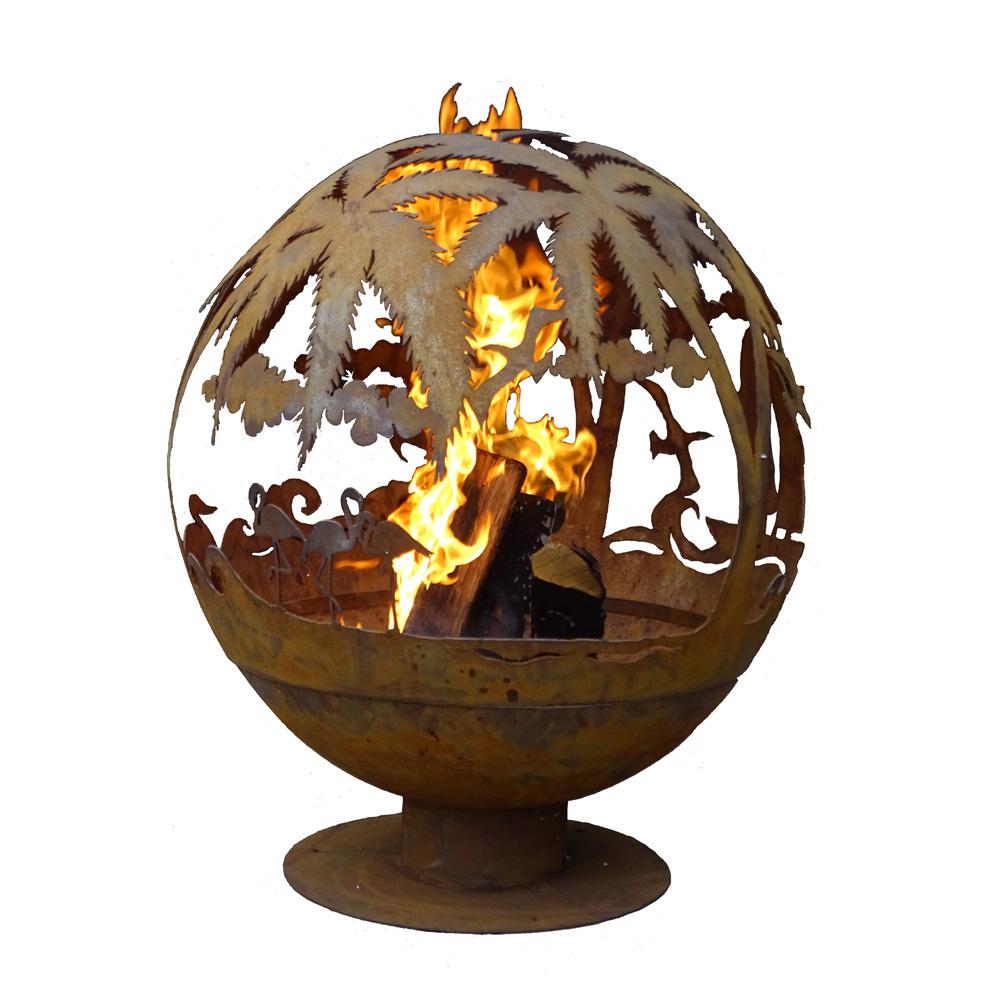 Esschert Design Wildlife 32 In X 36 In Round Steel Wood Burning