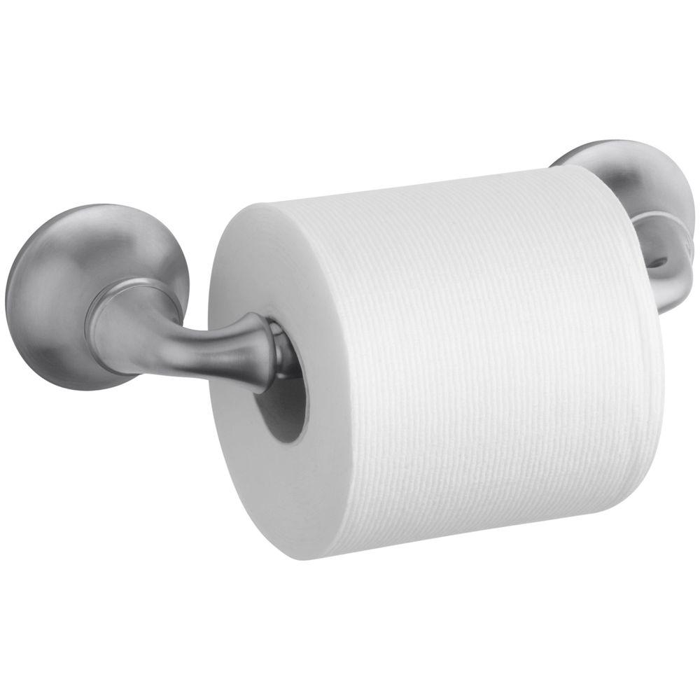 Kohler Forte Sculpted Wall Mount Double Post Toilet Paper Holder In Kohler Forte Sculpted Wall Mount Double Post Toilet Paper Holder In Brushed Chrome