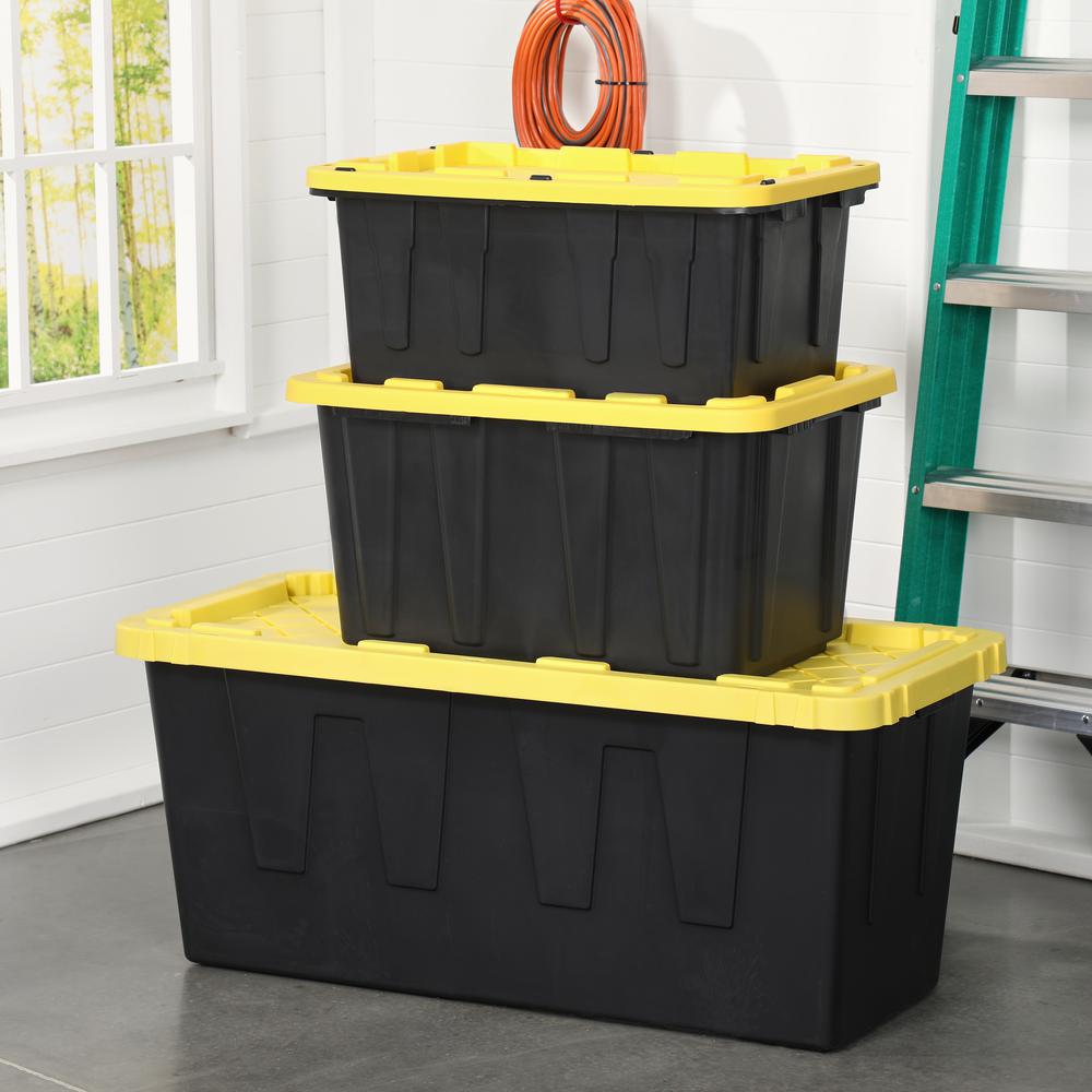 Hdx 27 Gal Tough Storage Tote In Black Hdx27gonline 5 The Home