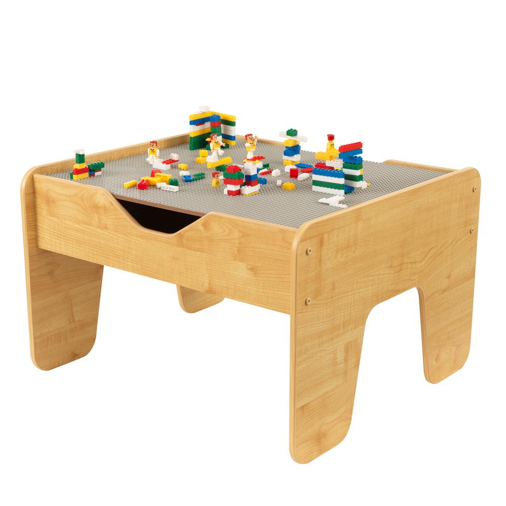 KidKraft 2-in-1 Activity Play Table with Board, Gray/Natural