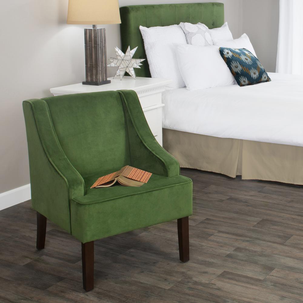 Homepop Swoop Arm Velvet Accent Chair Forest K6499 B228 The Home Depot Homepop Swoop Arm Velvet Accent Chair Forest
