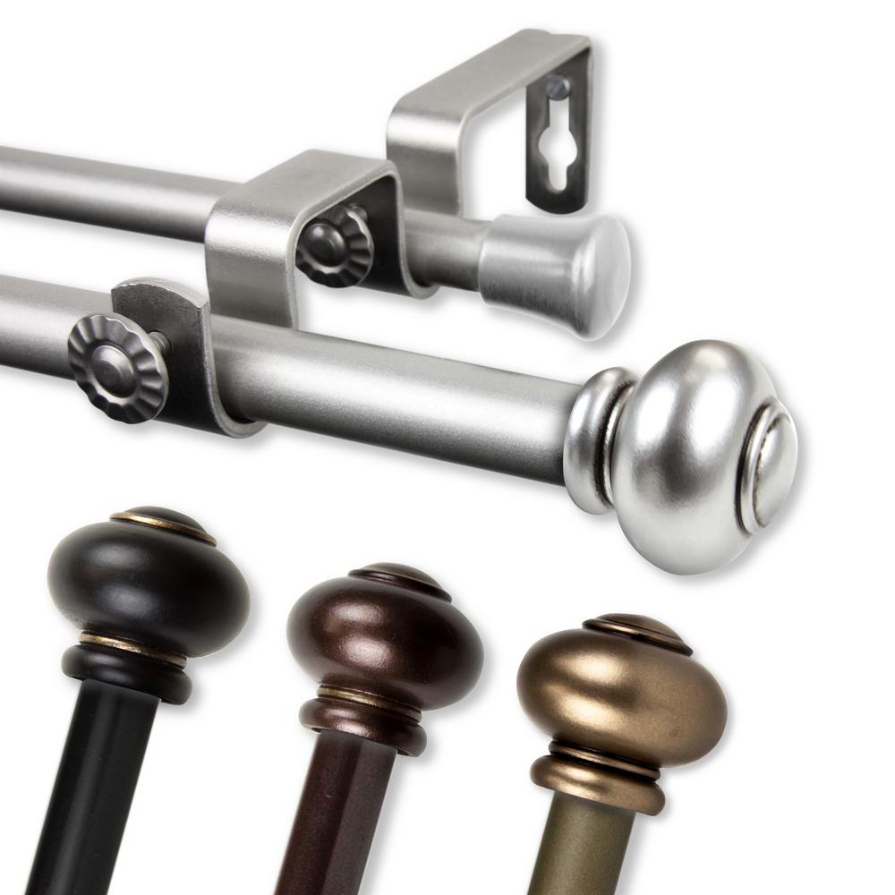 Rod Desyne Yolanda 84 In 120 Double Curtain Black 5788 120 In Double Curtain Rod Black 5788 842d The Home Depot