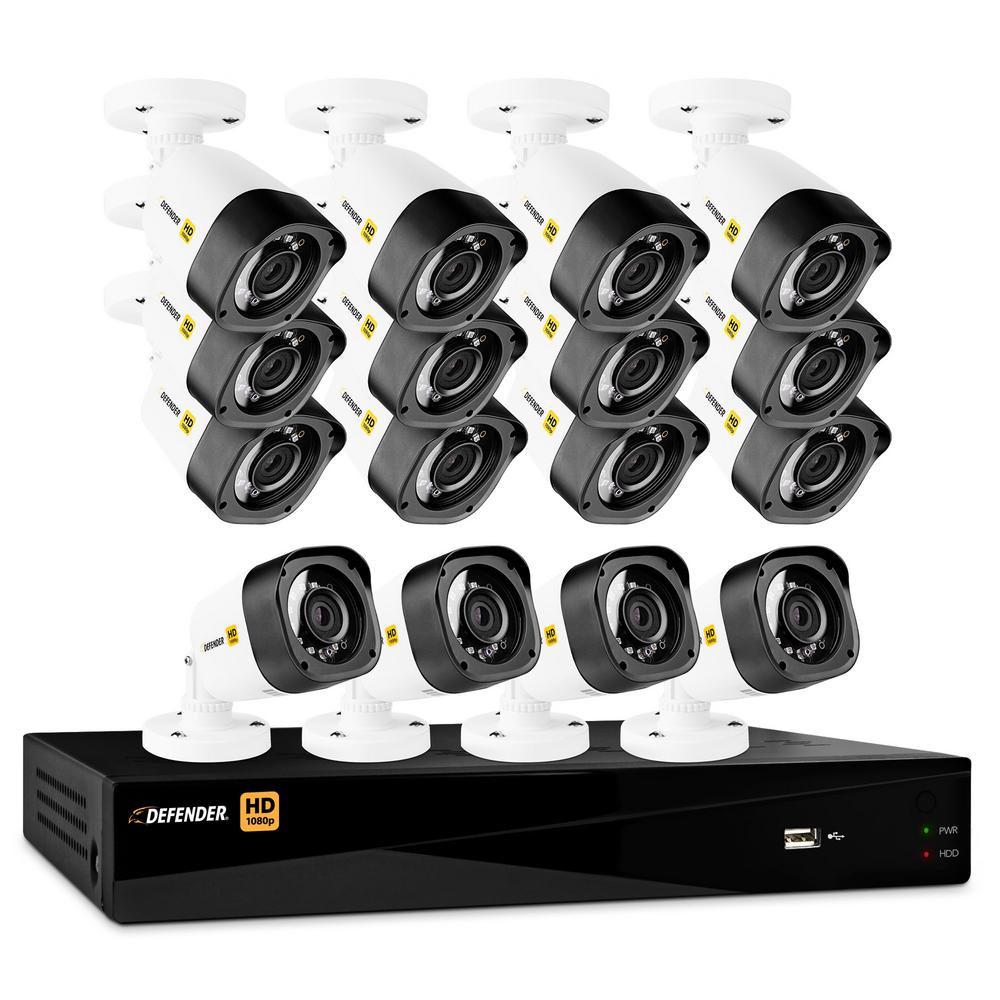 Defender 16-Channel HD 1080p 2TB Surveillance Systems Security System