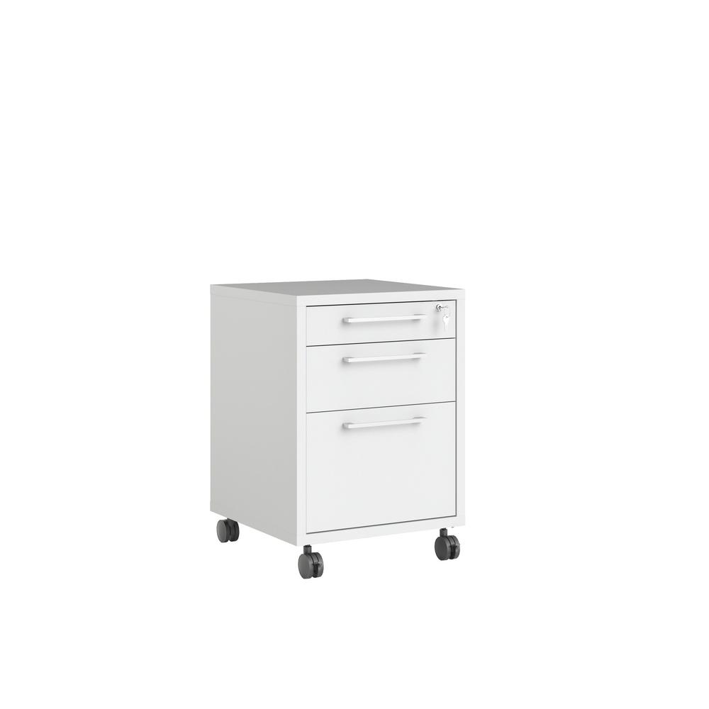 Tvilum Pierce White 3 Drawer Mobile File Cabinet 8041849 The Home Depot