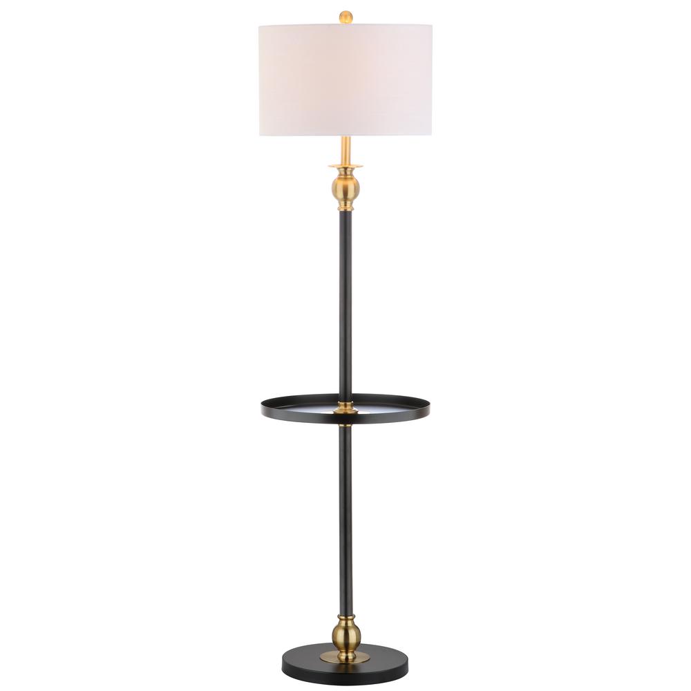 Featured image of post Metal Floor Lamp With Table - Vintage industrial metal mid century gooseneck floor lamp table black gold tone.