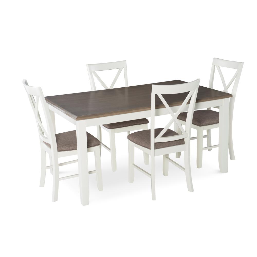 powell company jane 5piece white dining set15d8153  the home depot