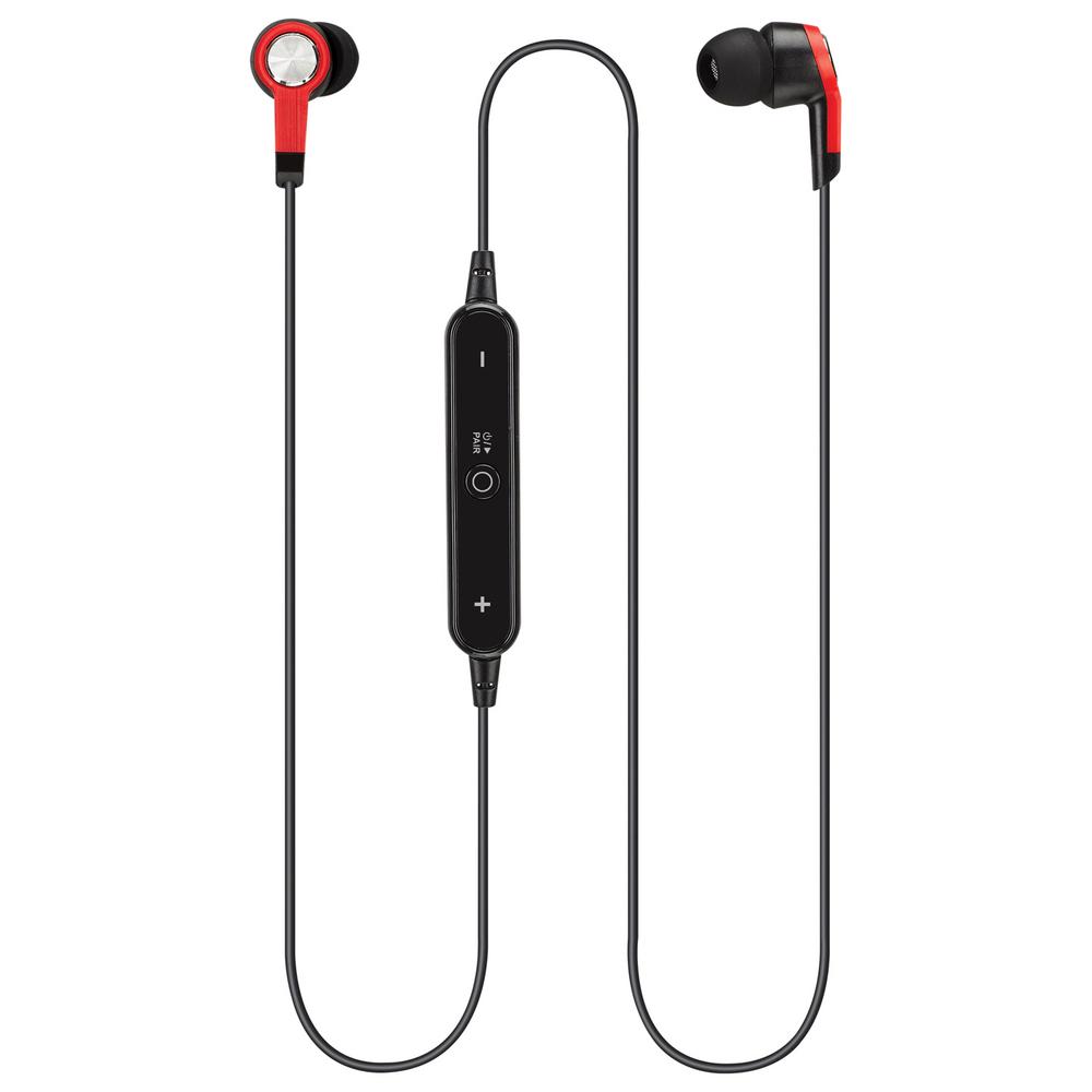 iLive Bluetooth Wireless Earbuds with InLine Volume Controls, Red