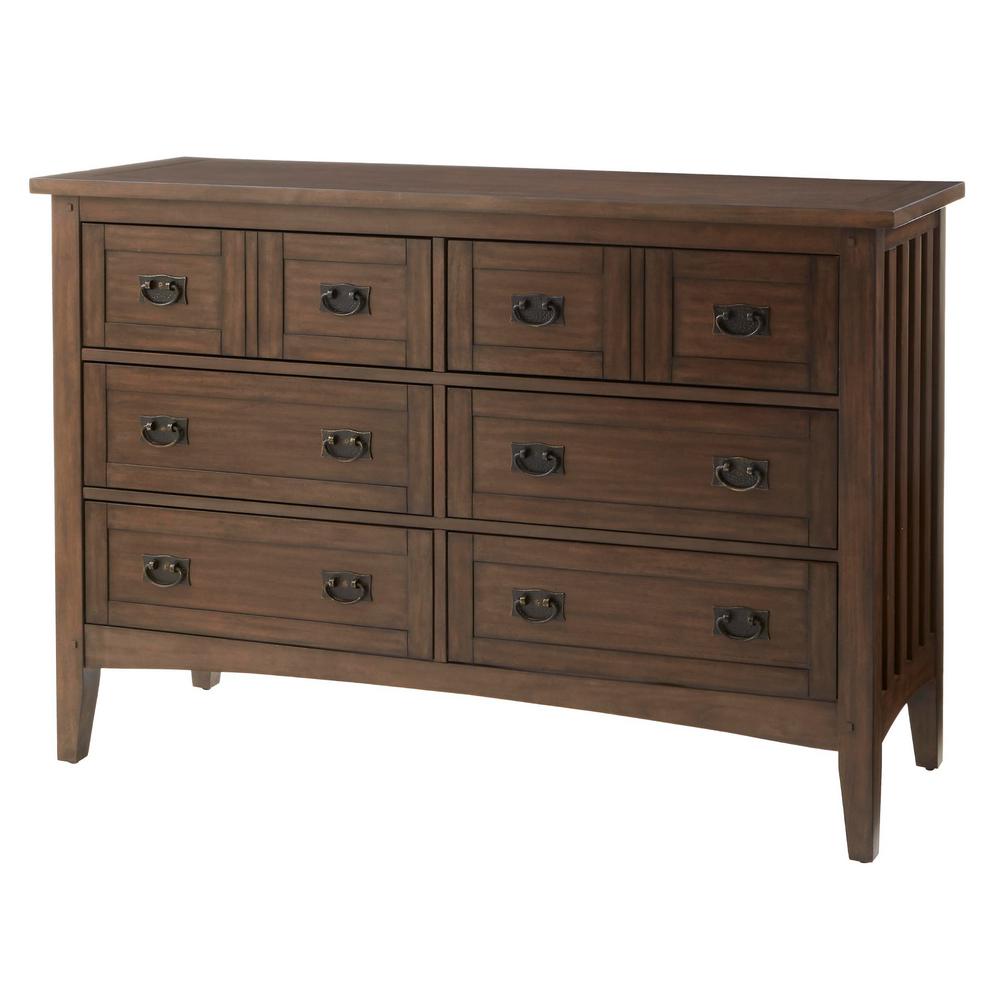 Home Decorators Collection Abrams Walnut Finish 6 Drawer Dresser