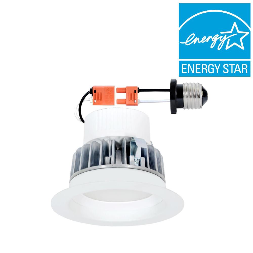 Maximus 4 in. White Recessed LED Retrofit Trim KitDLS014A1227D1EW1