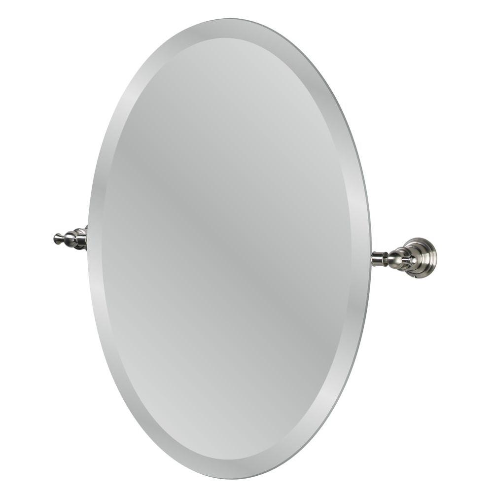 EAN 6925699911489 product image for Pegasus Mirrors Estates 24.2 in. Oval Mirror in Brushed Nickel 20720-4504 | upcitemdb.com