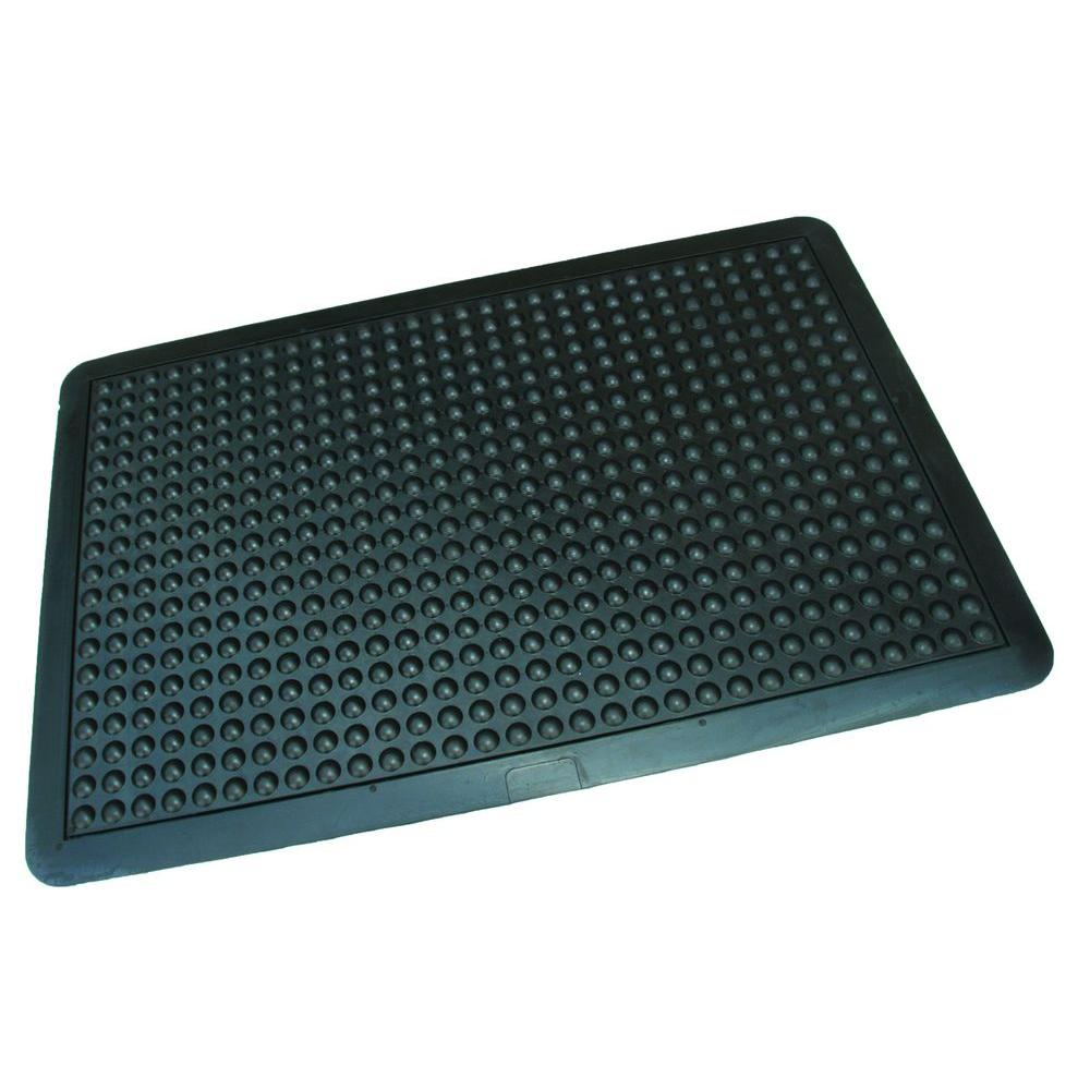 Rhino AntiFatigue Mats UltraDome Workstation 24 in. x 36 in. Black Commercial Rubber Garage