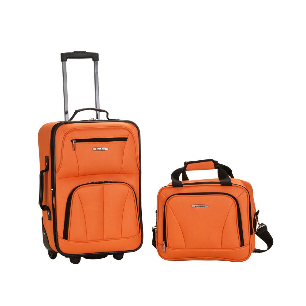 orange luggage set