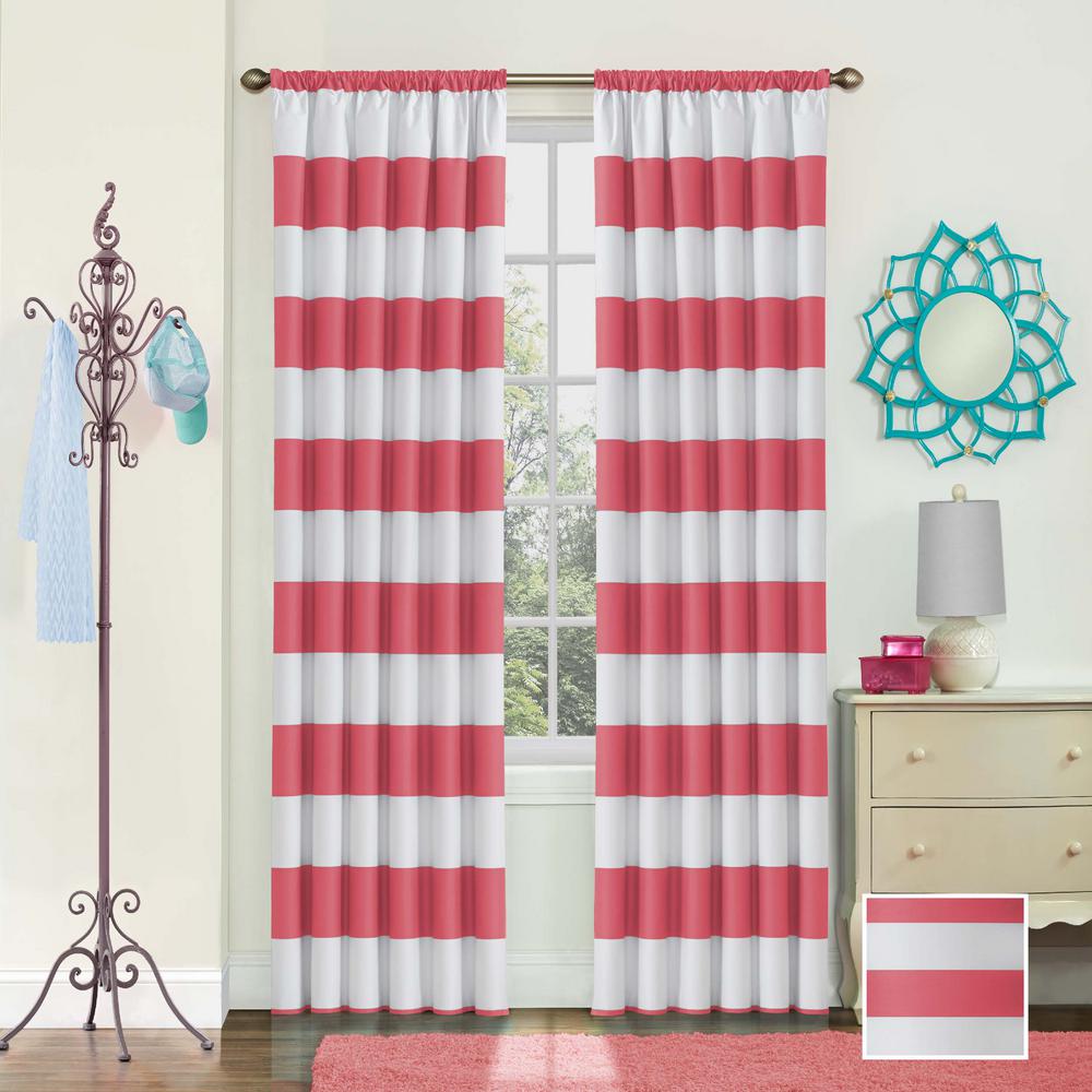 Eclipse Peabody Blackout Window Curtain Panel In Peony 42 In W