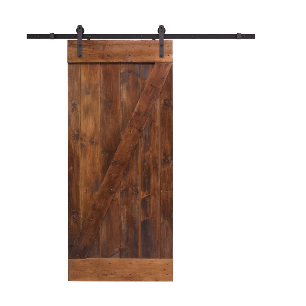 Wood Coffee Brown Barn Door Kit Interior Closet Doors