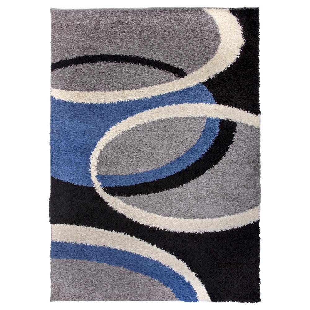 World Rug Gallery Cozy Contemporary Geometric Circles Area 5 X 7 Blue