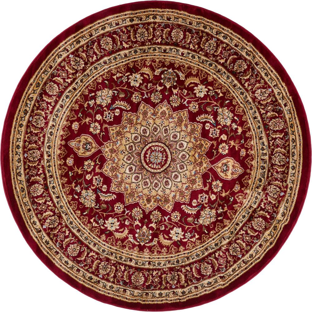 Well Woven Timeless Aviva Red Traditional French Oriental 8 Ft X Round Area Rug