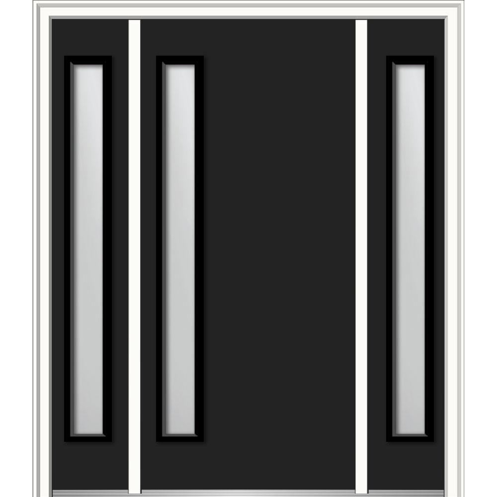Modern Front Doors Exterior The Home Depot 64 In X 80 Viola Right Hand Inswing 1 Lite Frosted