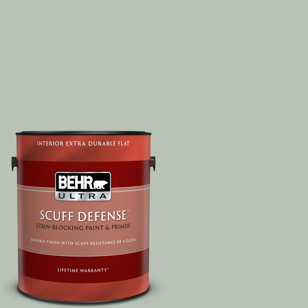 BEHR ULTRA 1 gal. MQ618 Recycled Glass Extra Durable Flat Interior Paint & Primer172401 The