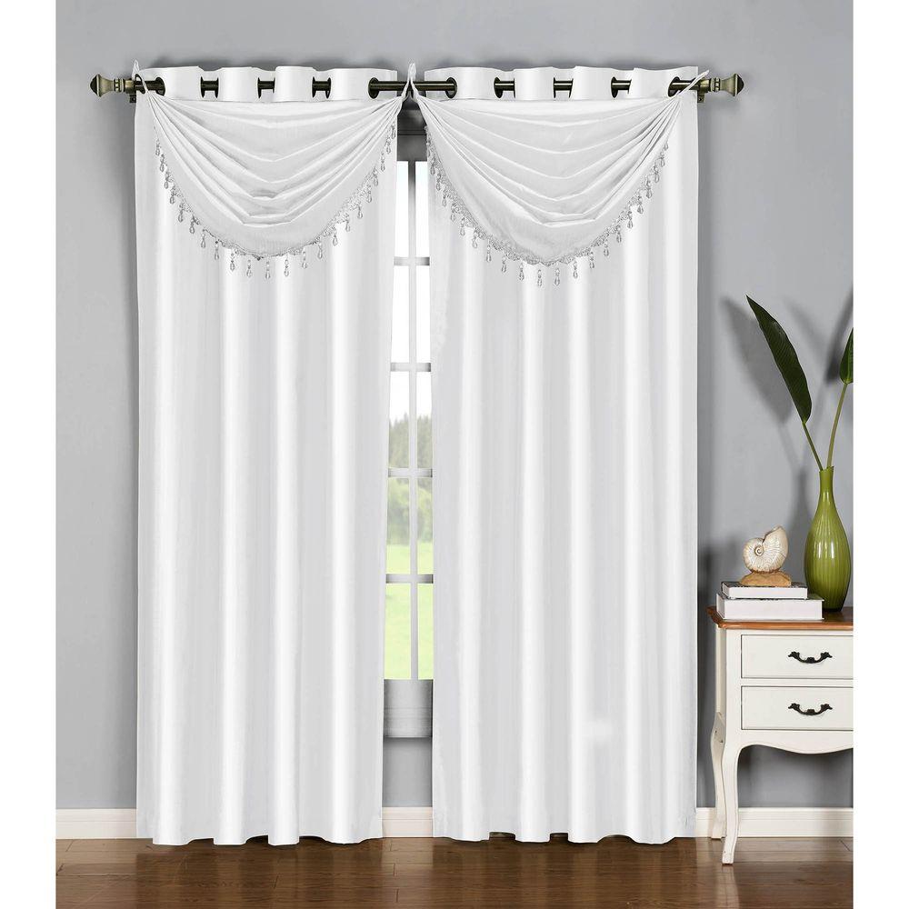 Window Elements 36 inch W x 37 inch L Jane Faux Silk Grommet Waterfall Window... by Window Elements