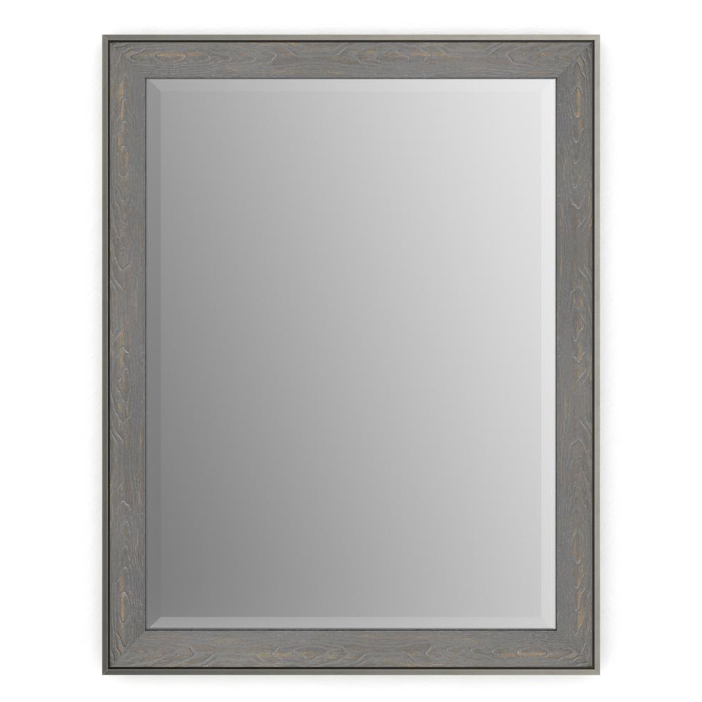 Delta 28 In X 36 M1 Rectangular Framed Mirror With Deluxe Glass And Flush Mount Hardware Weathered Wood