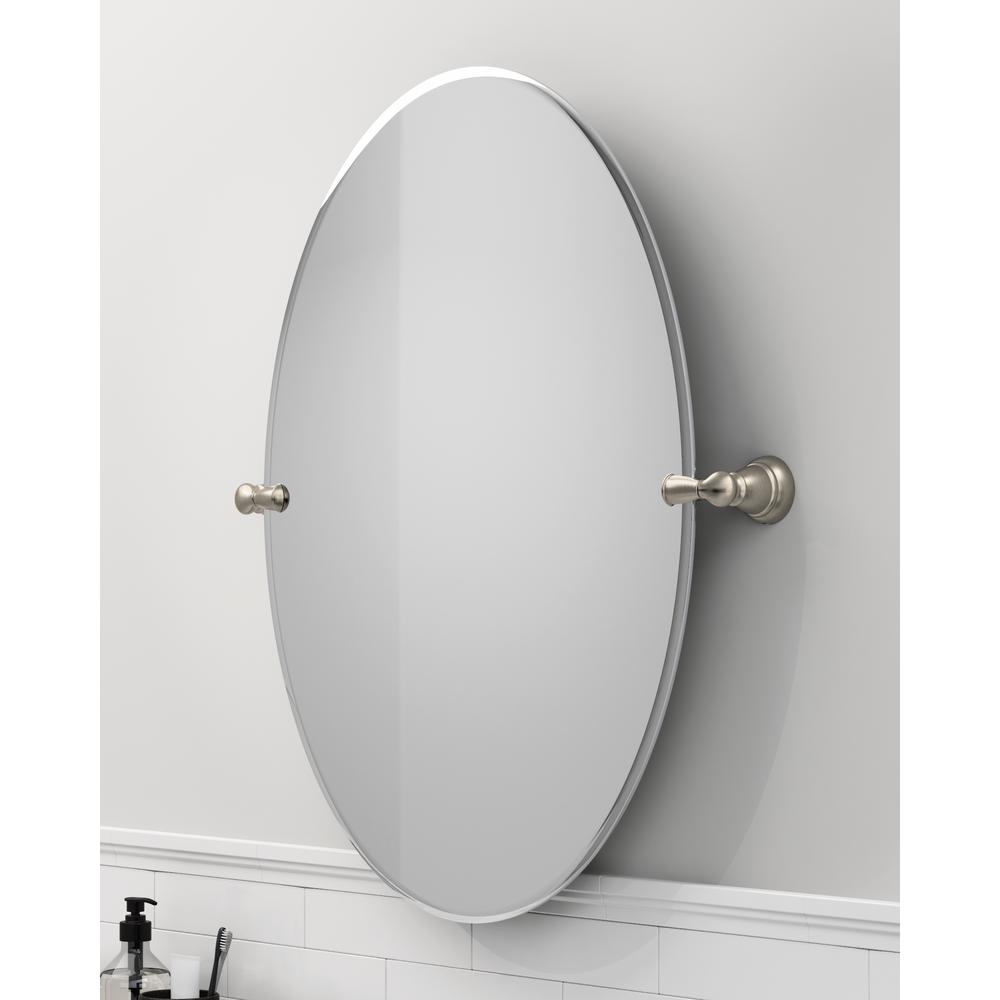 Frameless Pivoting Wall Mirror, Moen Banbury Mirror Installation