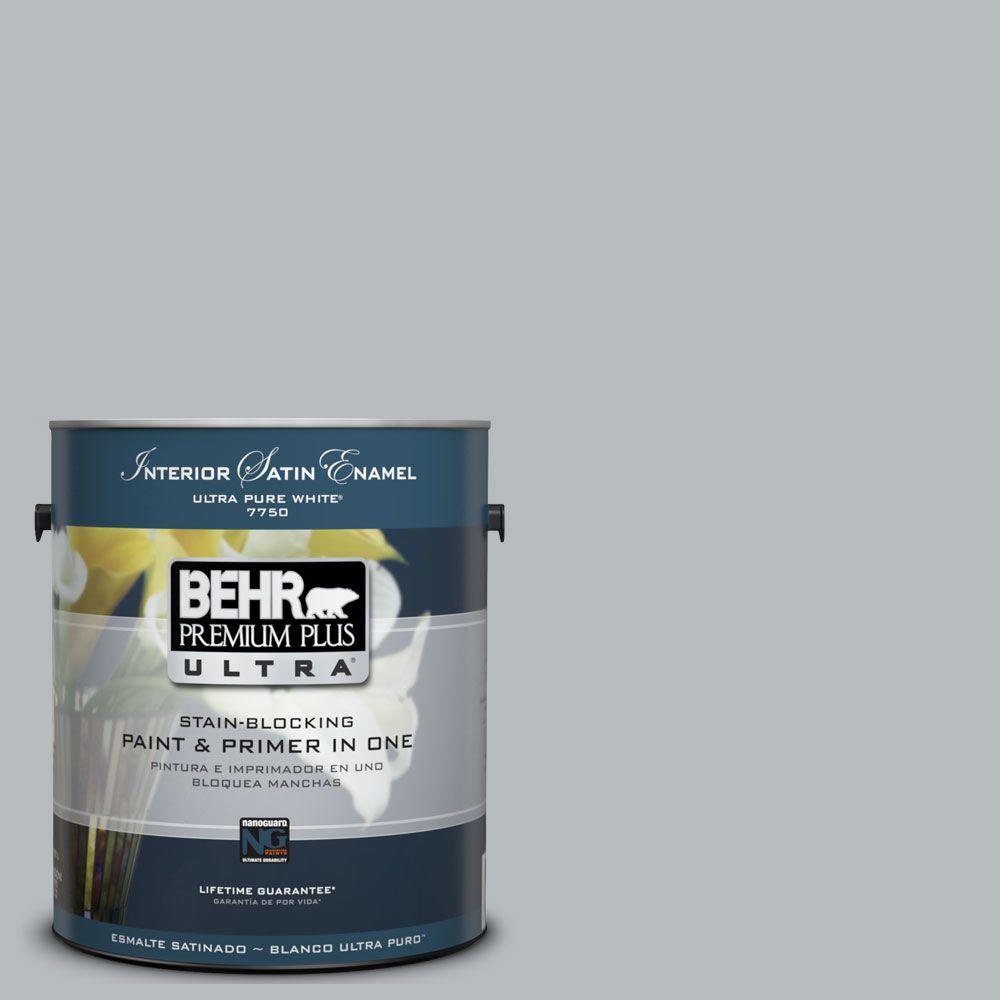 BEHR Premium Plus Ultra 1Gal. UL26019 French Silver Interior Satin